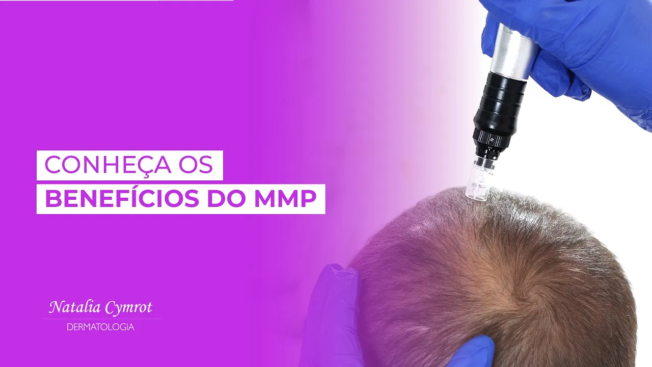 Na imagem uma pessoa esta recebendo o tratamento MMP esta ao lado do texto que é o titulo do vídeo.