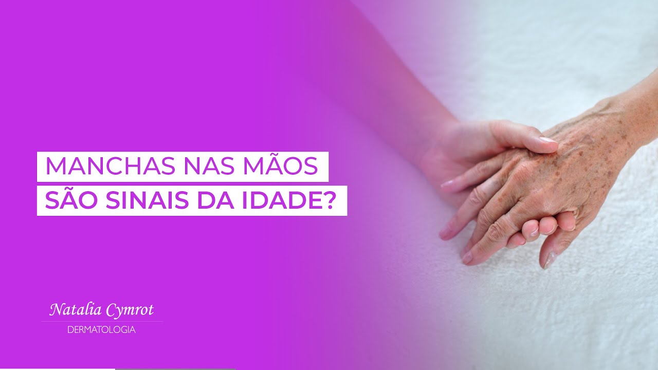 Na imagem vemos duas mãos dadas uma cheia de manchinhas e outra mais lisa, elas estão ao lado do texto que é o titulo do vídeo.