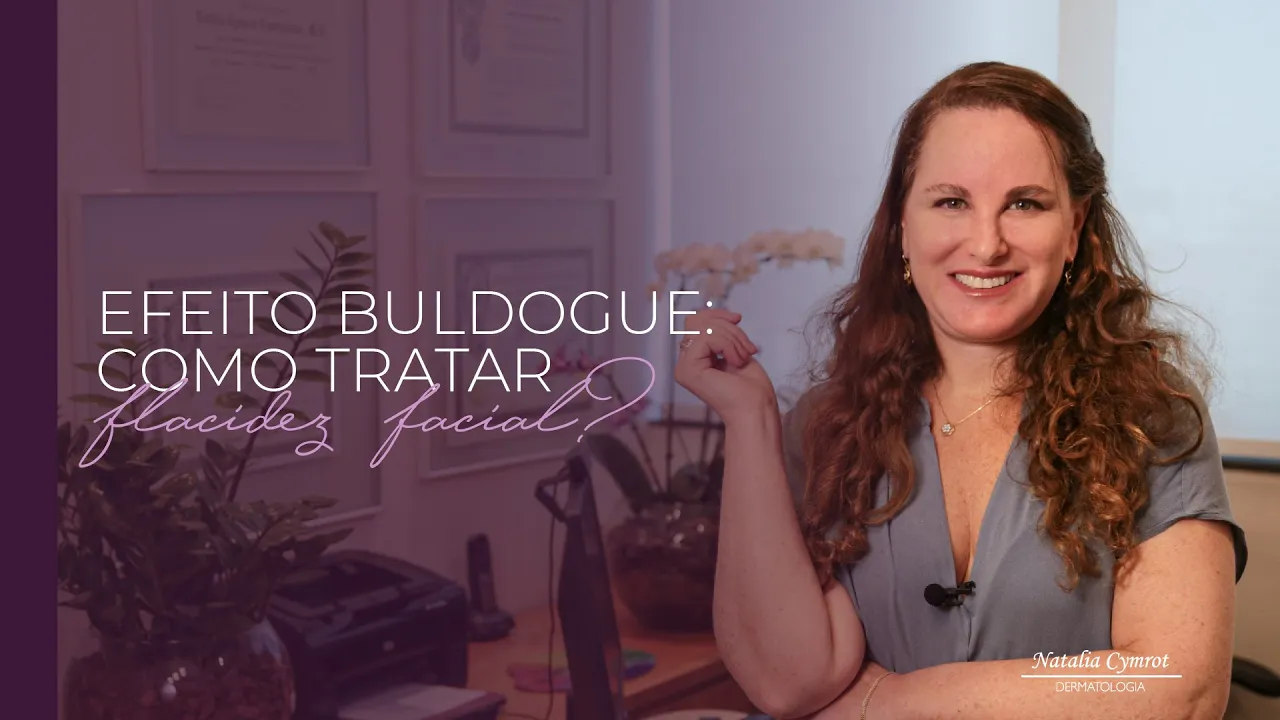 Na imagem a Dra Natalia esta ao lado do texto que é o titulo do vídeo.