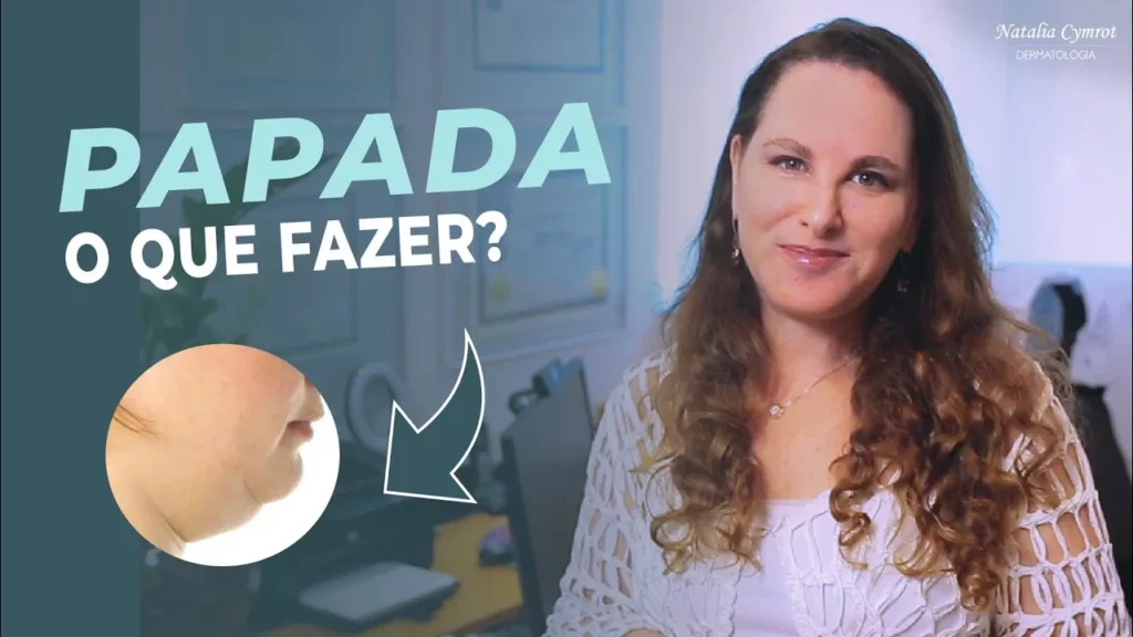 Na imagem a Dra Natalia esta ao lado do texto que é o titulo do video e abaixo a imagem que ilustra o titulo do video.