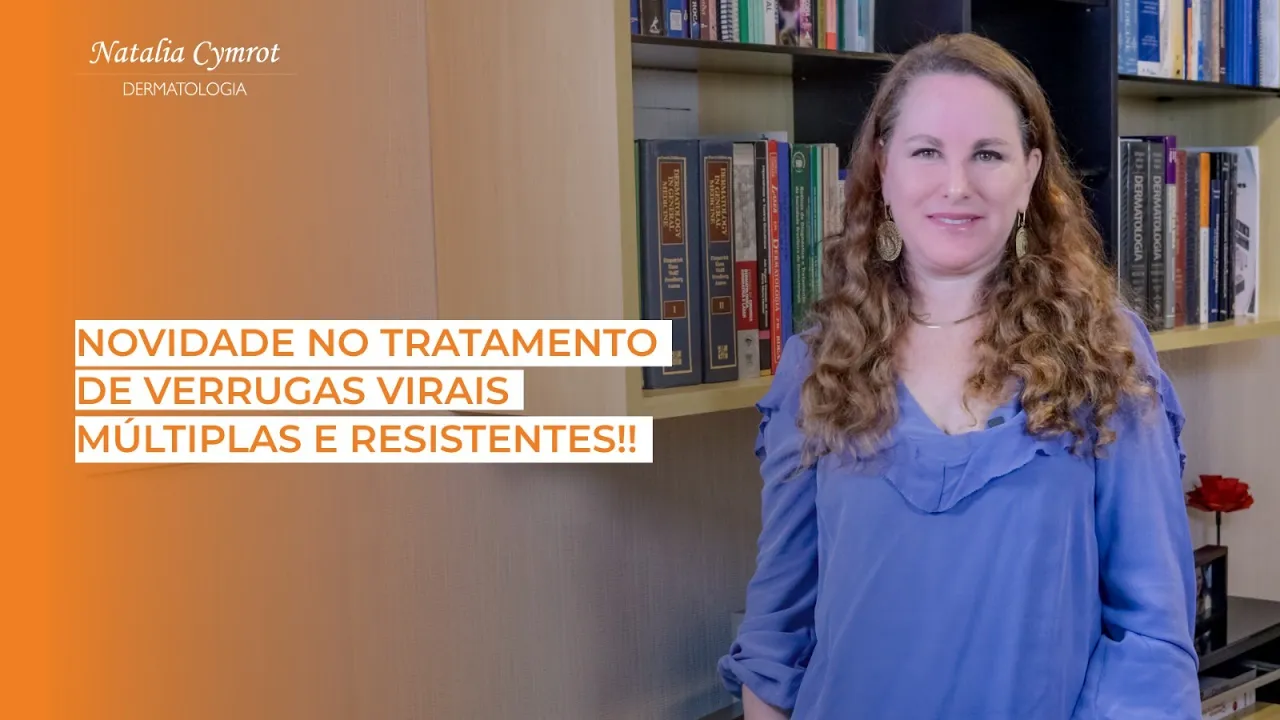 Na imagem a Dra Natalia esta ao lado do texto que é o titulo do video.